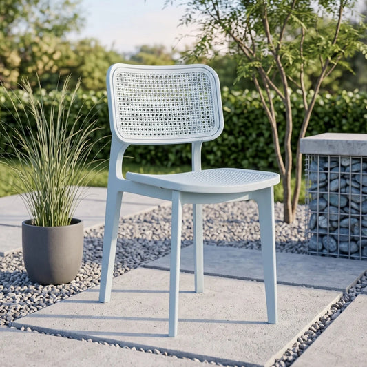 Silla Simil Rattan de polipropileno - Celeste