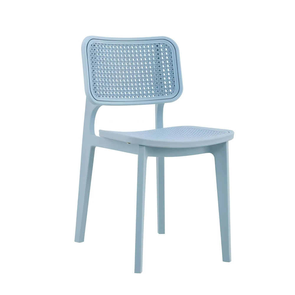 Silla Simil Rattan de polipropileno - Celeste