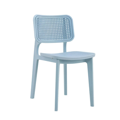 Silla Simil Rattan de polipropileno - Celeste