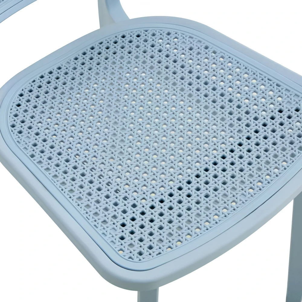 Silla Simil Rattan de polipropileno - Celeste