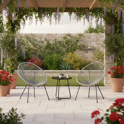 Silla Simil Rattan Ovalada - Beige