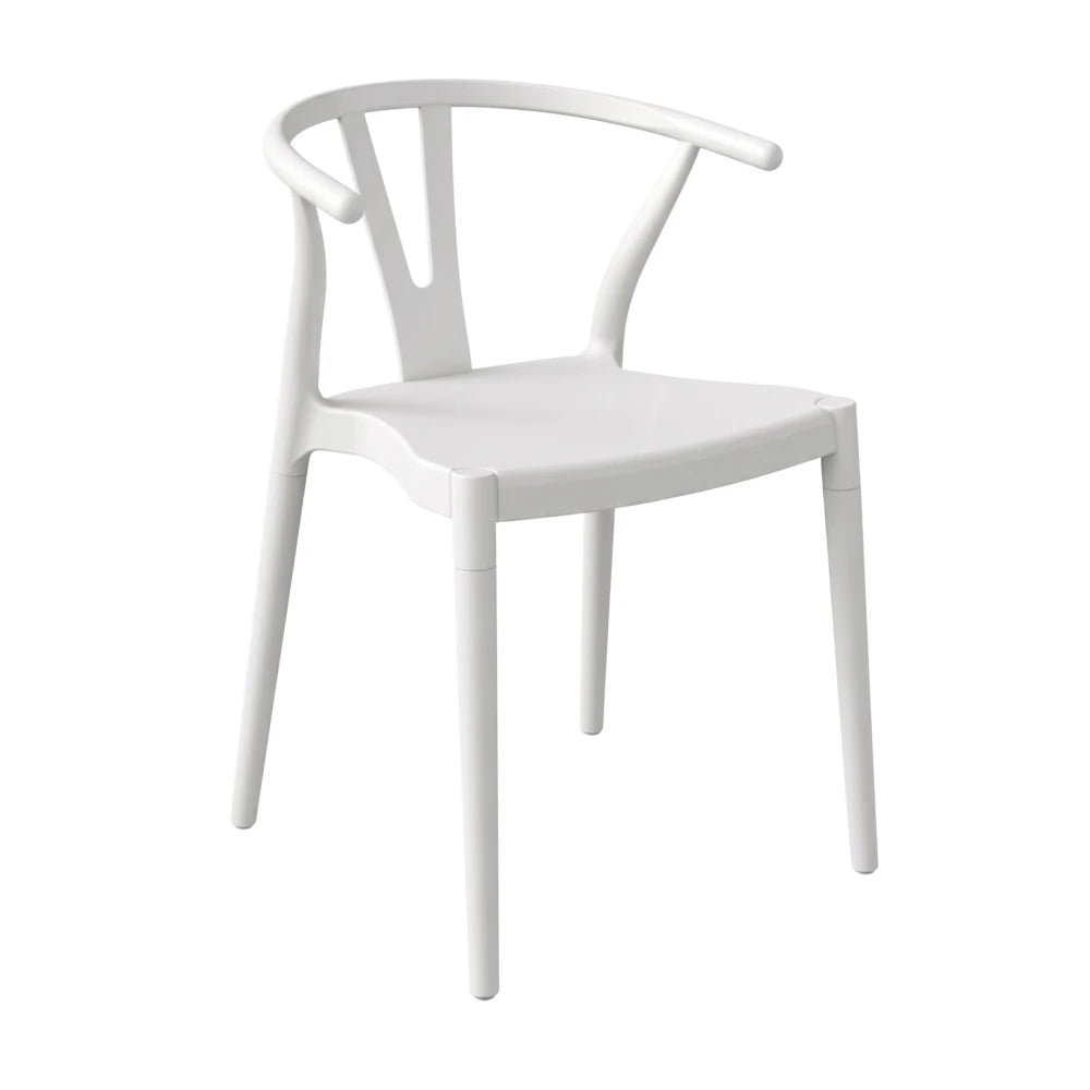 Silla Wishbone de polipropileno Blanco Tiza