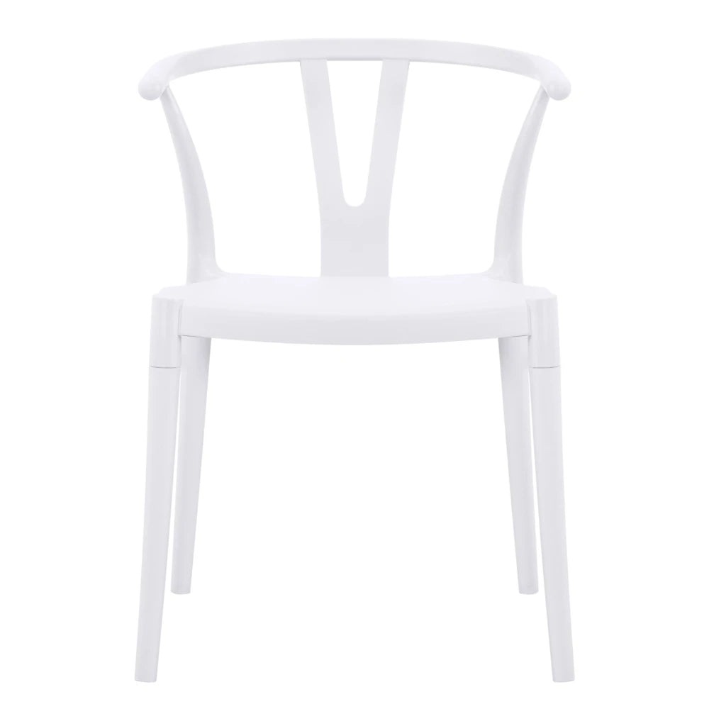 Silla Wishbone de polipropileno Blanco Tiza