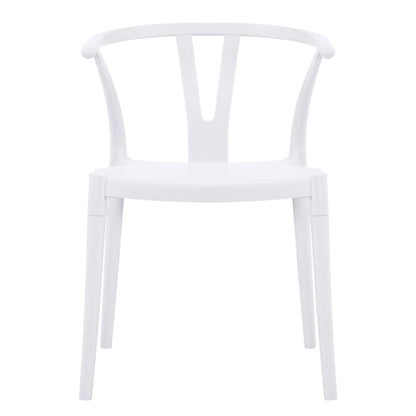 Silla Wishbone de polipropileno Blanco Tiza