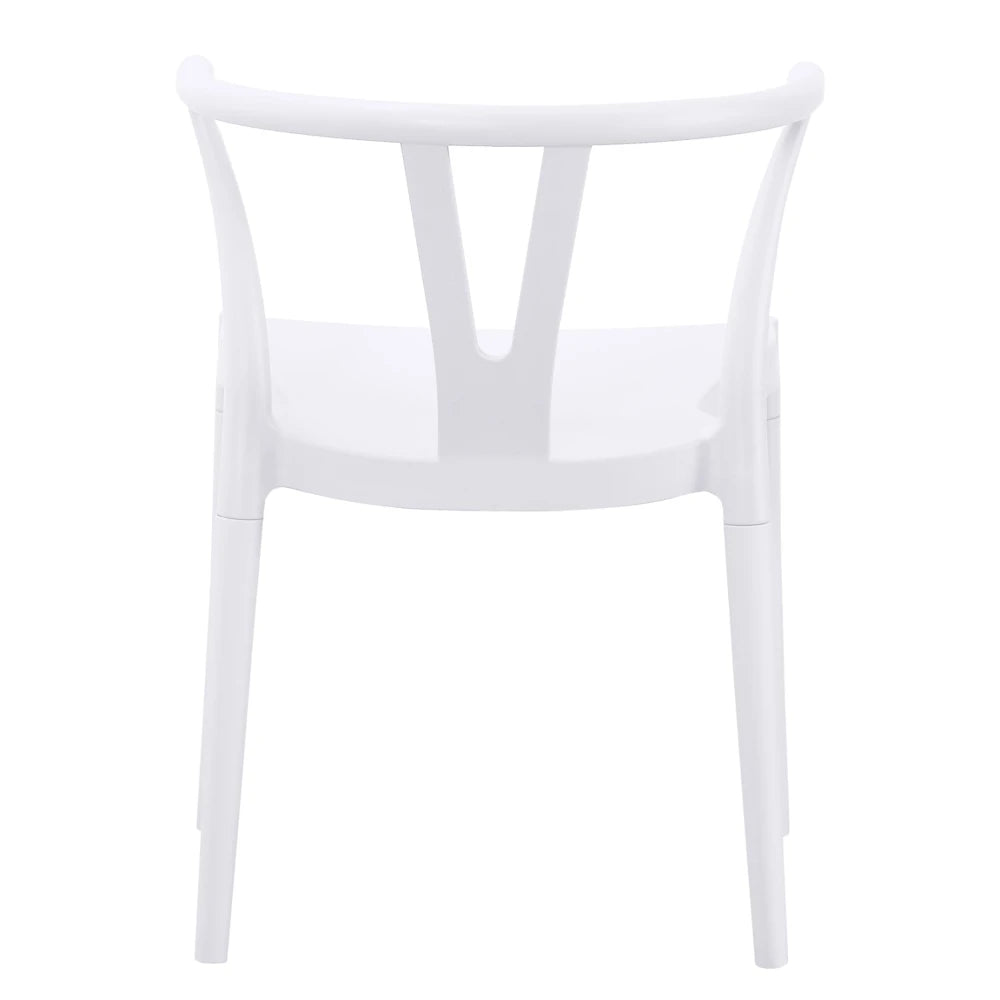 Silla Wishbone de polipropileno Blanco Tiza
