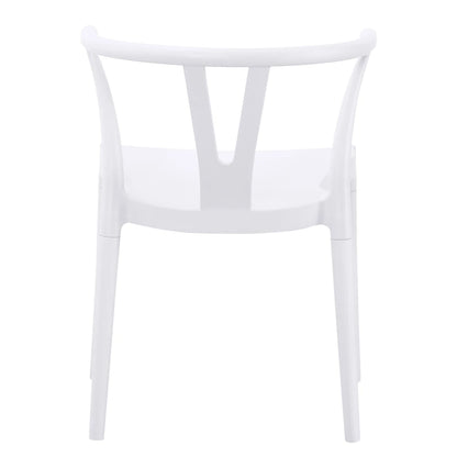 Silla Wishbone de polipropileno Blanco Tiza