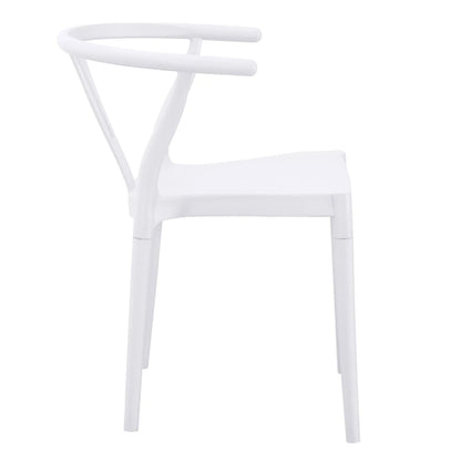 Silla Wishbone de polipropileno Blanco Tiza