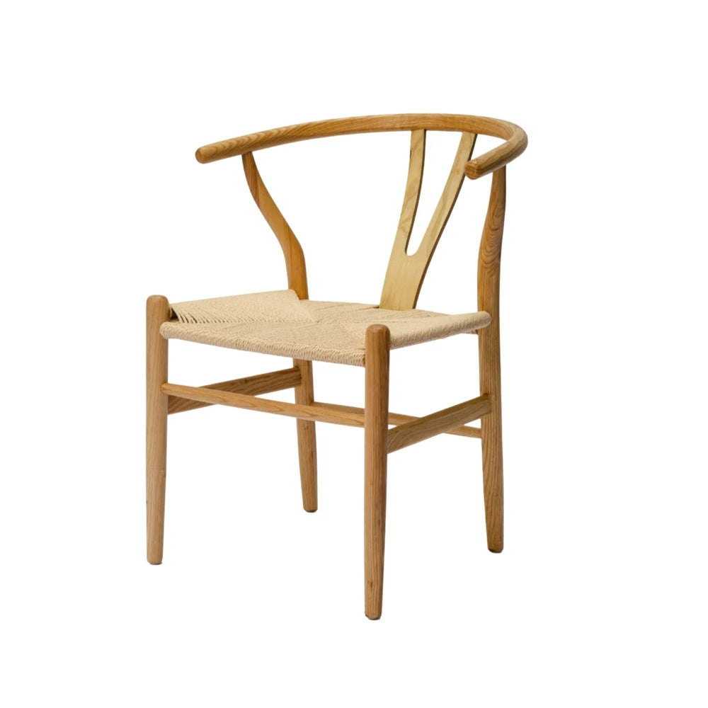 Silla Wishbone - Madera y Ratán natural - Natural