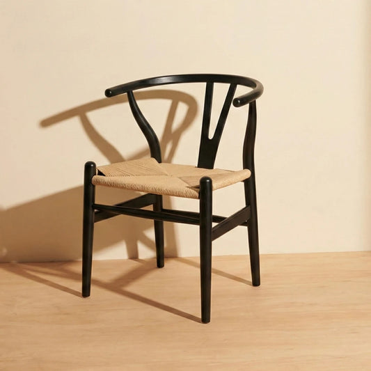 Silla Wishbone - Madera y Ratán natural - Negro