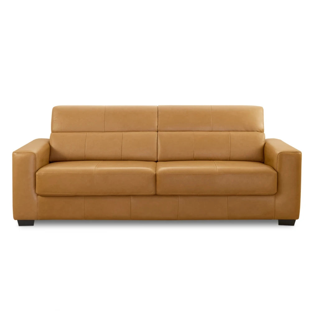 Sillón 100% Cuero - 3 Cuerpos - Berkley - Caramelo