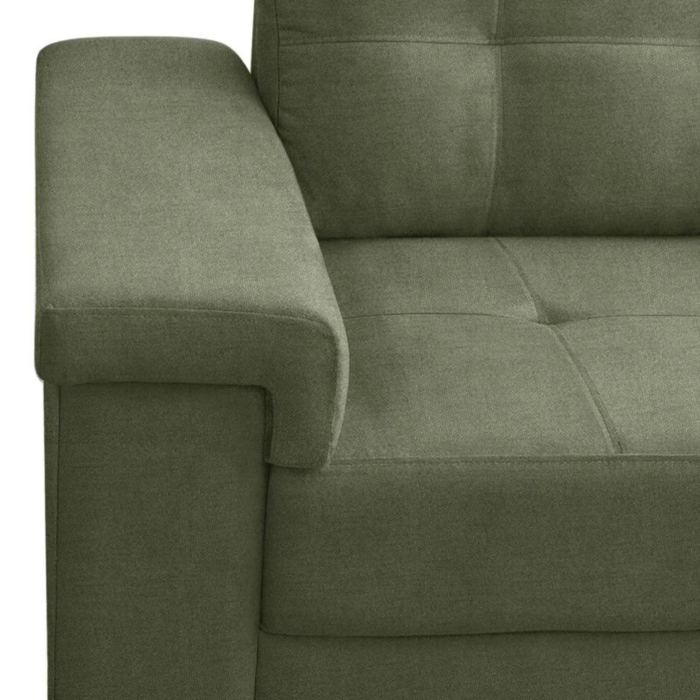 Sillón 2 Cuerpos en tela de Lino - Plaza - Verde