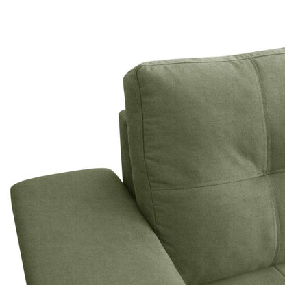 Sillón 2 Cuerpos en tela de Lino - Plaza - Verde