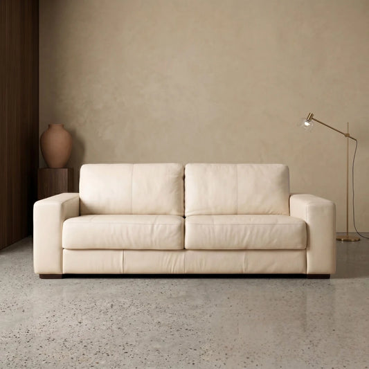 Sillón 3 cuerpos Como - 100% Cuero - Arena