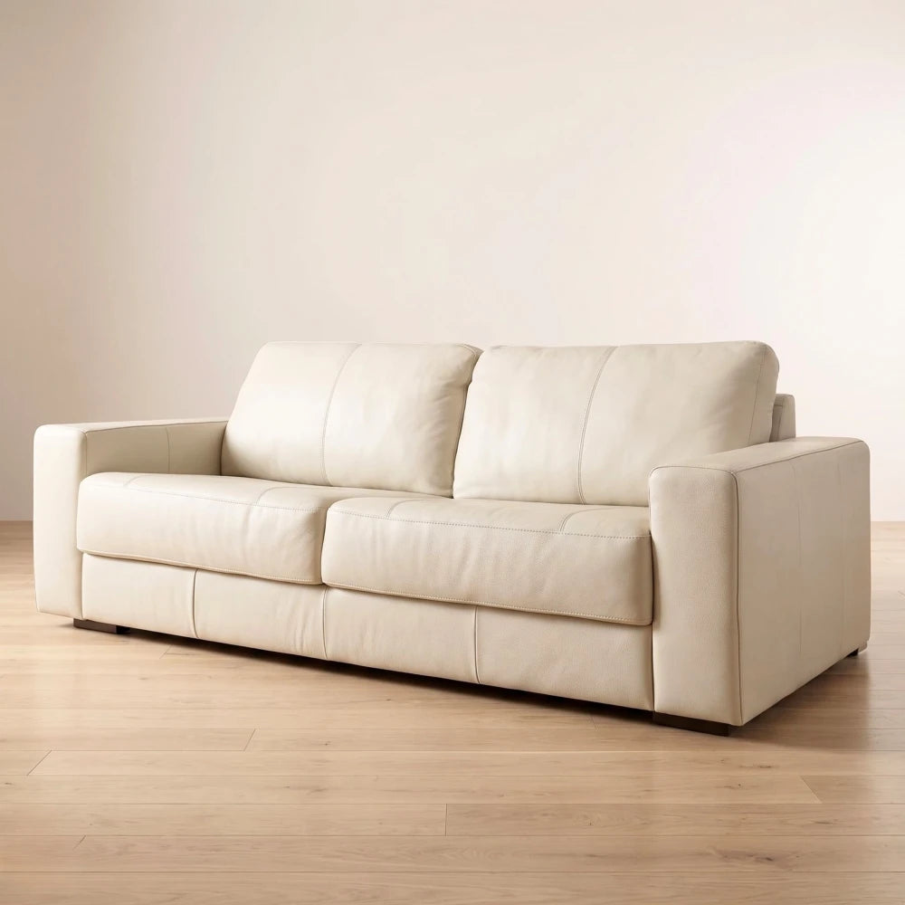 Sillón 3 cuerpos Como - 100% Cuero - Arena