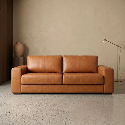 Sillón 3 cuerpos Como - 100% Cuero - Camel