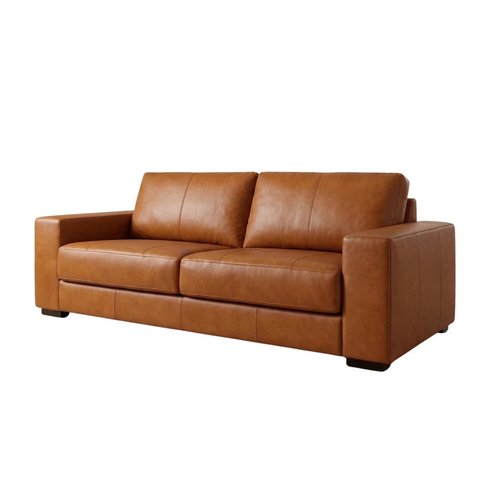 Sillón 3 cuerpos Como - 100% Cuero - Camel
