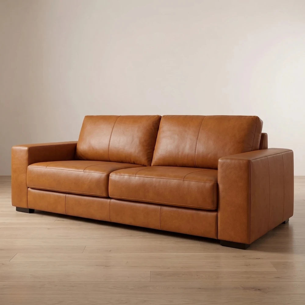 Sillón 3 cuerpos Como - 100% Cuero - Camel