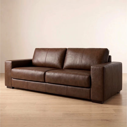Sillón 3 cuerpos Como - 100% Cuero - Caramelo