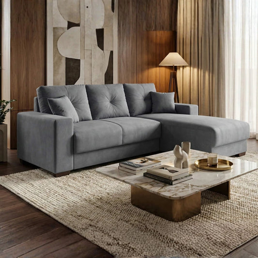 Sillón 3 cuerpos con Chaise Izquierdo - Toronto - Gris Grafito