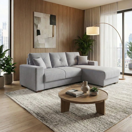 Sillón 3 cuerpos con Chaise Izquierdo - Toronto - Gris