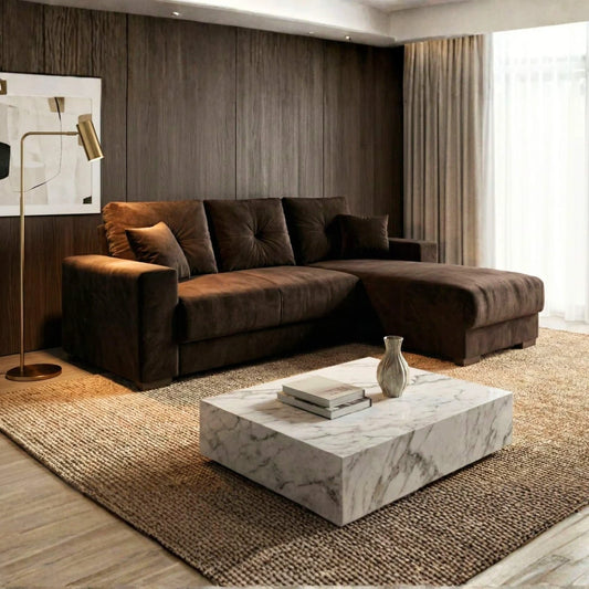 Sillón 3 cuerpos con Chaise Izquierdo - Toronto - Marrón