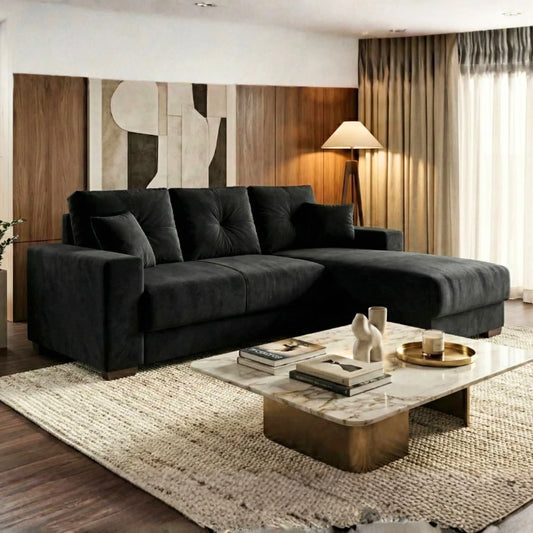 Sillón 3 cuerpos con Chaise Izquierdo - Toronto - Negro