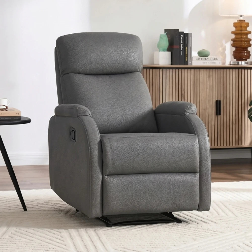 Sillón Recliner Poltrona 1 Cuerpo Cuero Sintético - Grafito