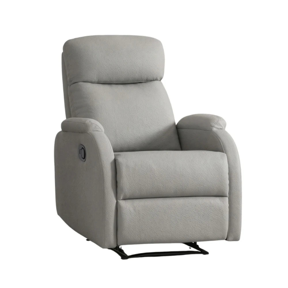 Sillón Recliner Poltrona 1 Cuerpo Cuero Sintético - Gris Claro
