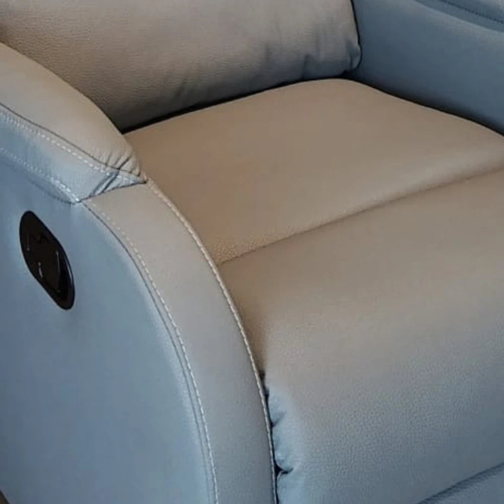 Sillón Recliner Poltrona 1 Cuerpo Cuero Sintético - Gris Claro