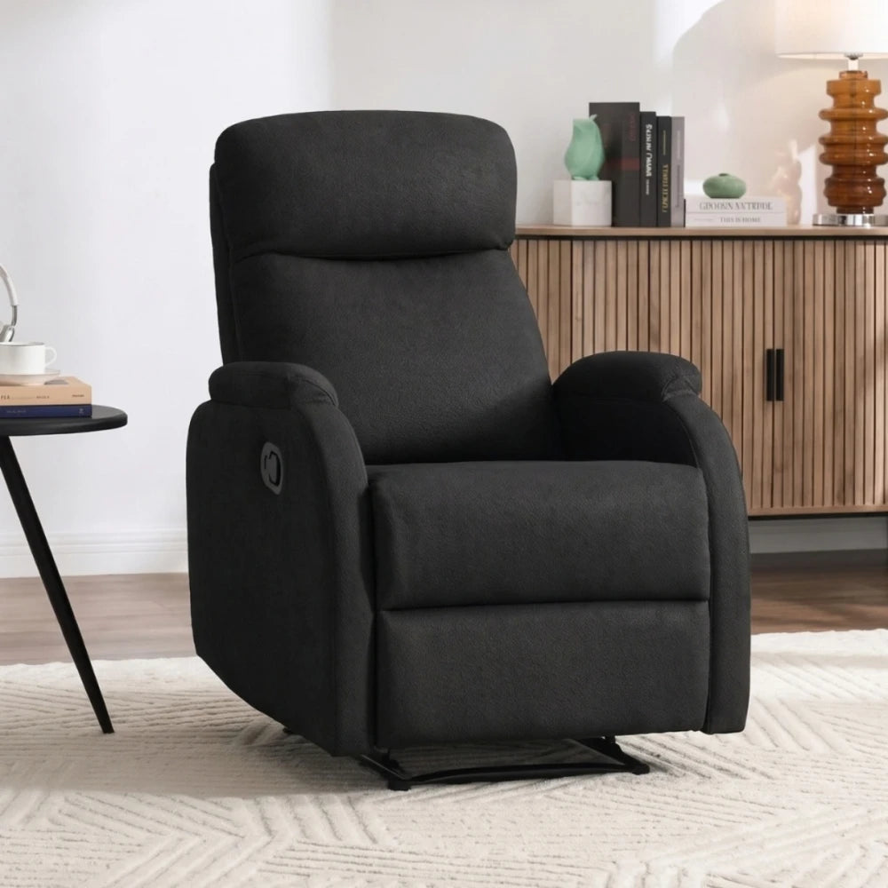 Sillón Recliner Poltrona 1 Cuerpo Cuero Sintético - Negro
