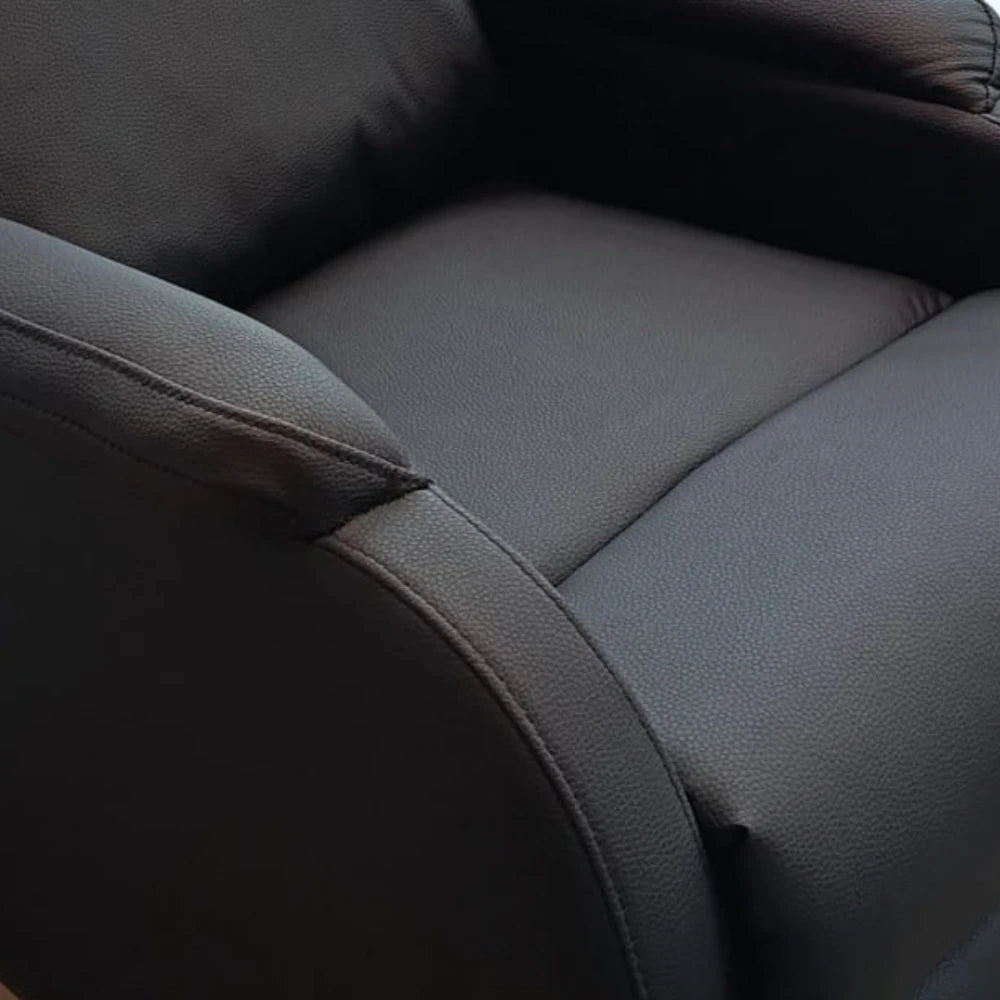 Sillón Recliner Poltrona 1 Cuerpo Cuero Sintético - Negro
