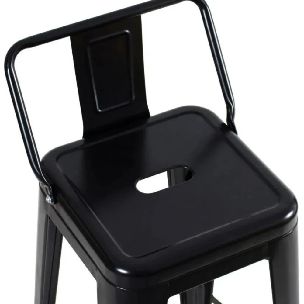 Banqueta Butaca con Respaldo Metal - Tolix - Negro