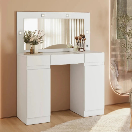 Tocador Espejo Grande Led - Studio - FIT - Blanco