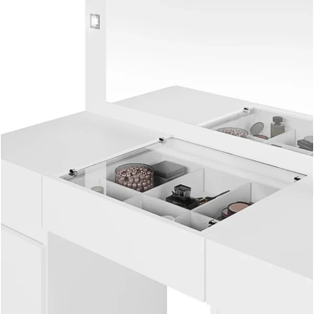 Tocador Espejo Grande Led - Studio - FIT - Blanco