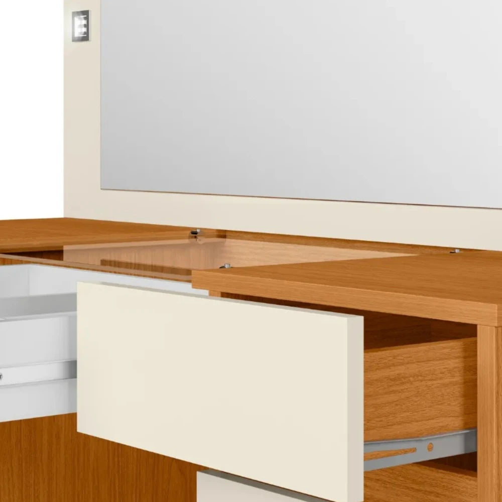 Tocador Espejo Grande Led - Studio - FIT - Marrón