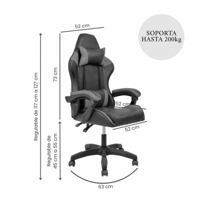 Silla Gamer Gaming Ergonomica Reclinable - Rojo