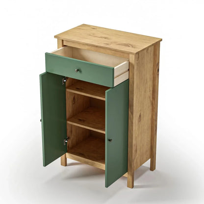 Zapatera 2 Puertas 1 Cajón - Línea Maden - Verde